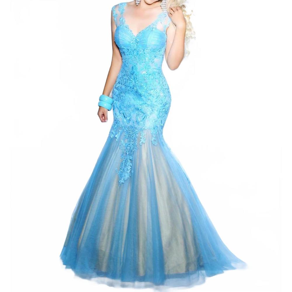 NEW 2CUTE sleeveless prom dress in light blue